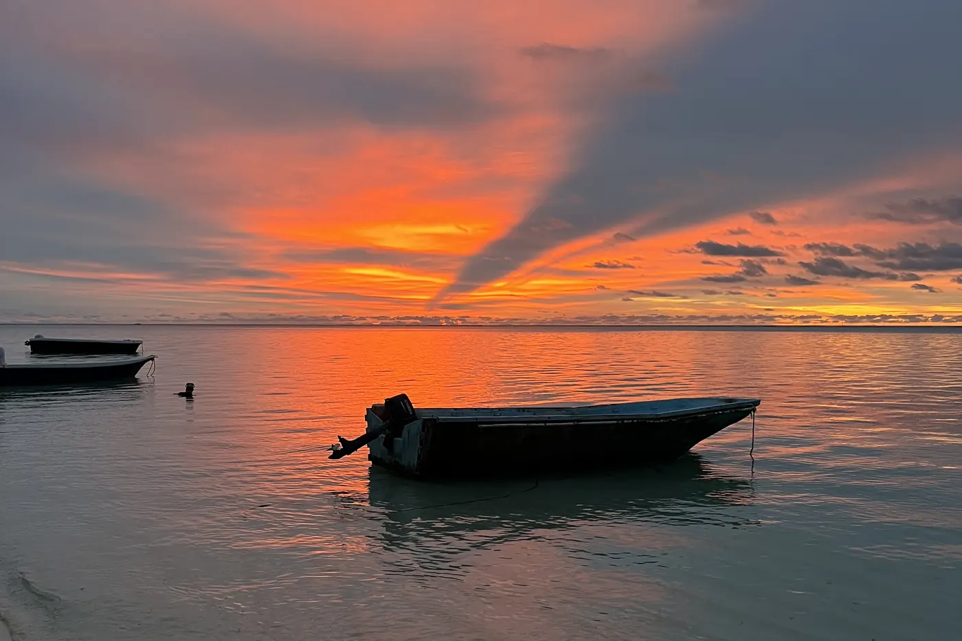 Sonnenuntergang auf Thoddoo, Malediven